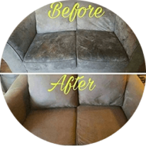 Before and after loveseat upholstery cleaning